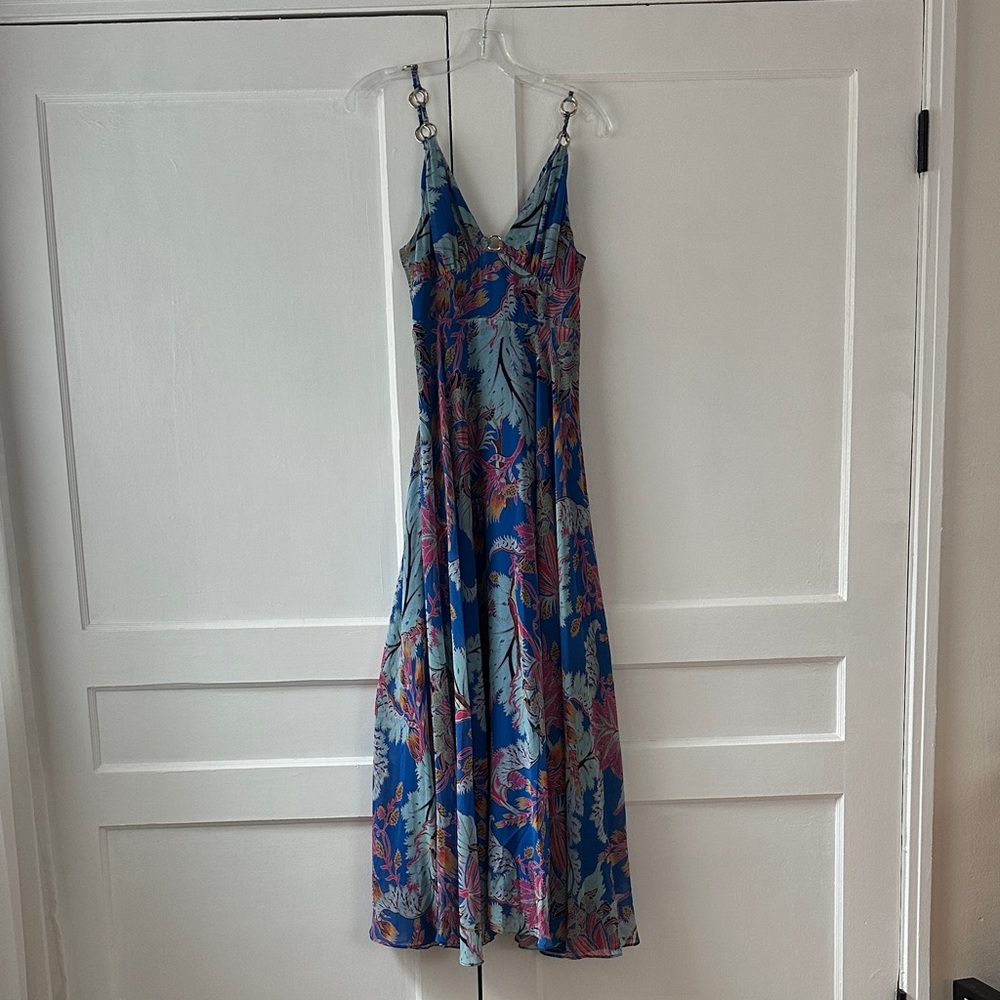 Marciano Blue and Pink Floral Maxi Dress